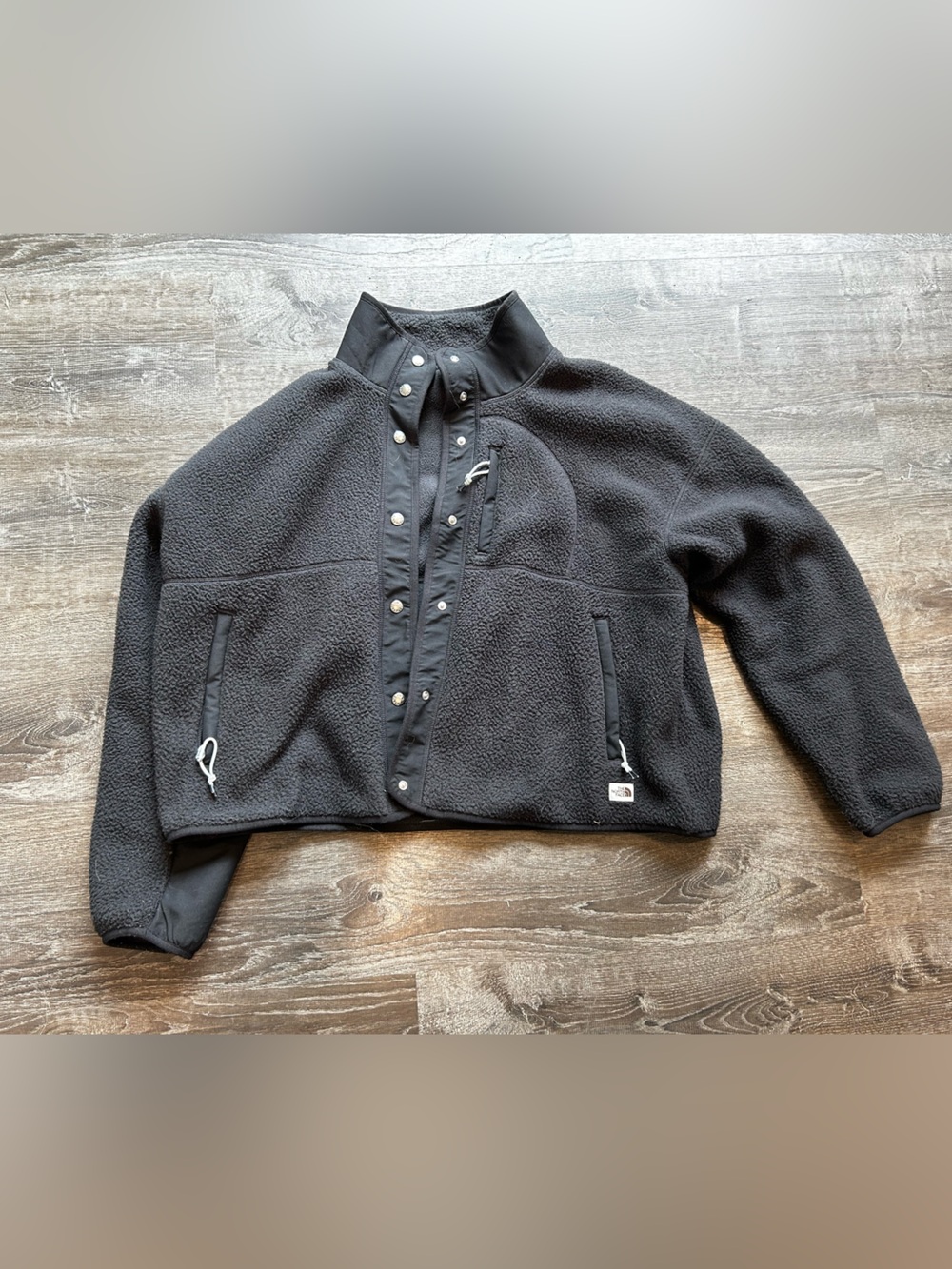 The North Face Black Snap-Front Fleece Jacket